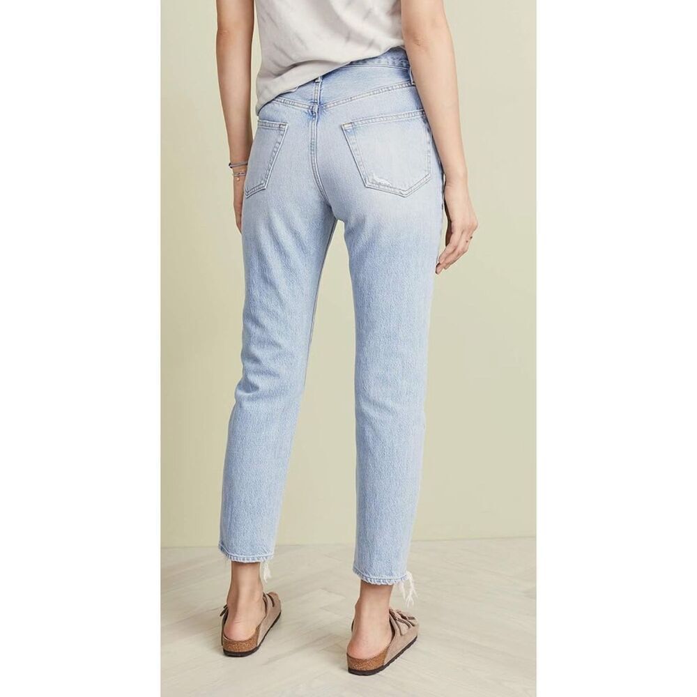 Frame Womens Button Fly Le Original Distressed Cropped Jeans Clash Blue Size 33 - Picture 4 of 13
